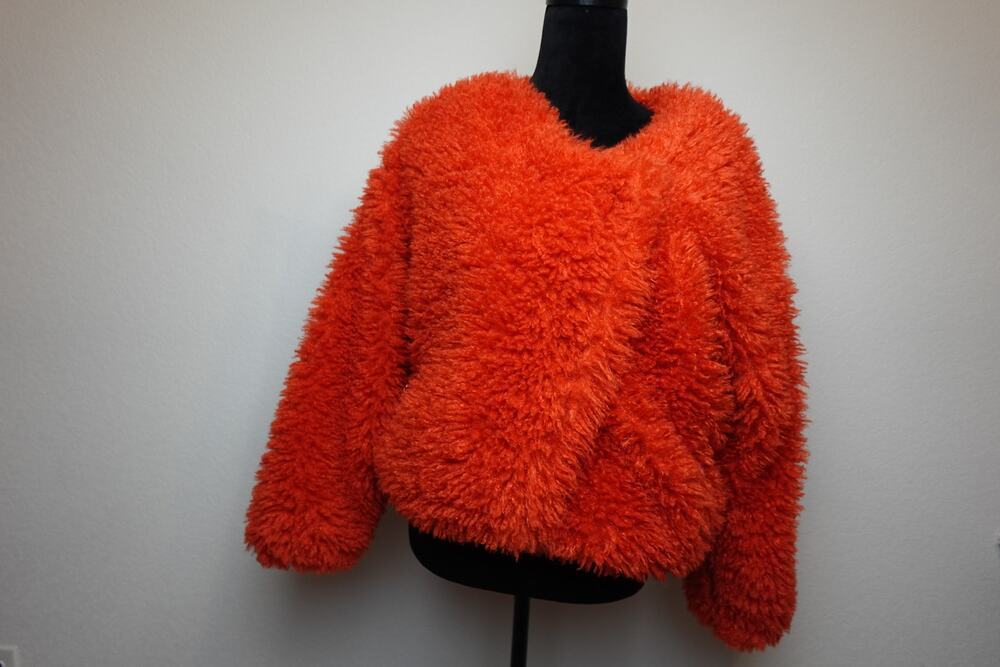 Chic Free People Lena Cropped Faux Fur Teddy Jacket S